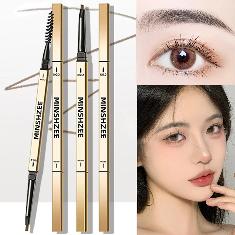 Waterproof Matte Eyebrow Pen Makeup Double Head Longlasting Brown Non-Smudged Eye Brow Pencil Tint with Brush Cosmetics Makeups