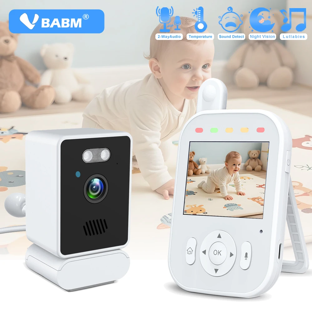 2.8 Inch Video Baby Monitor Wireless Mother Kid 2way Audio 3-Color Night Vision Light Security Camera With Temperature Lullaby
