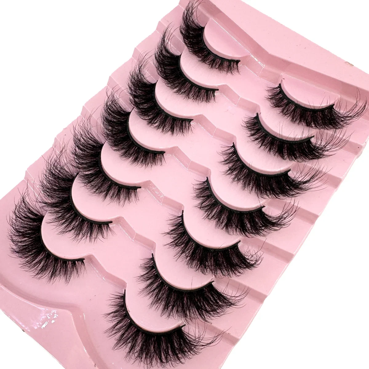 7 Paar künstliche Nerz-Wimpern, flauschig, natürliches Aussehen, falsche Wimpern, Volumen, Wispy Fox/Cat-Eye, gekreuzte dicke gefälschte Wimpernverlängerung