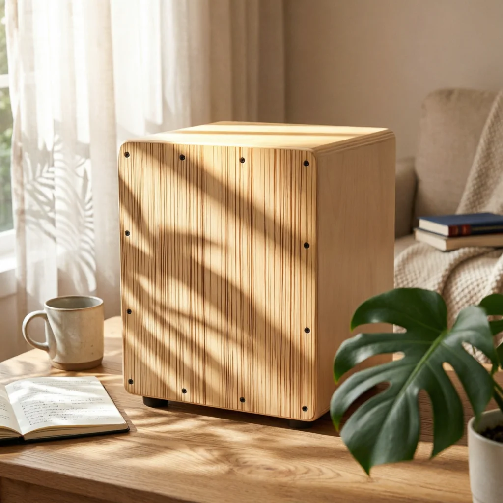 Cajon Portable Cajon Drum Percussion Instrument Compact for Drummers, Jam Sessions, Home Practice