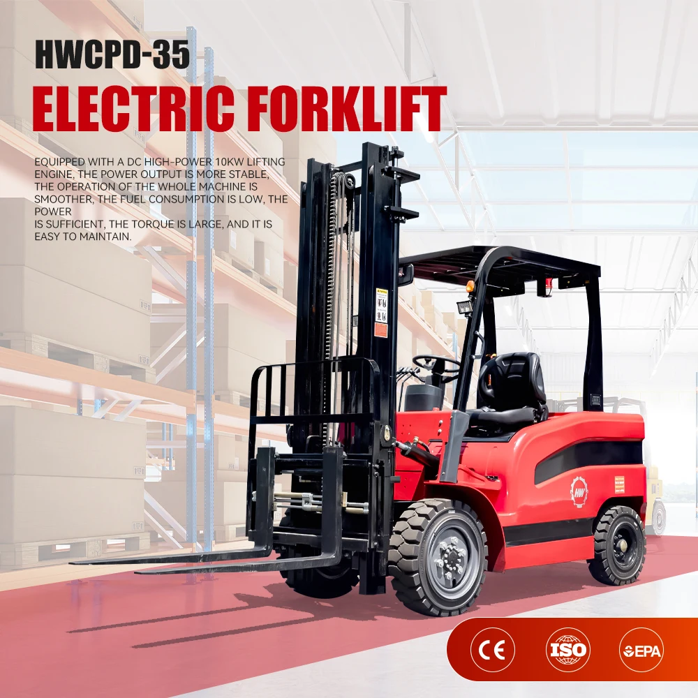 

3.5 Ton Electric Forklift 3m Lift Wide Field of View 4X4 Forklifts for Warehouse/Factory Narrow Channel Operation Customizable