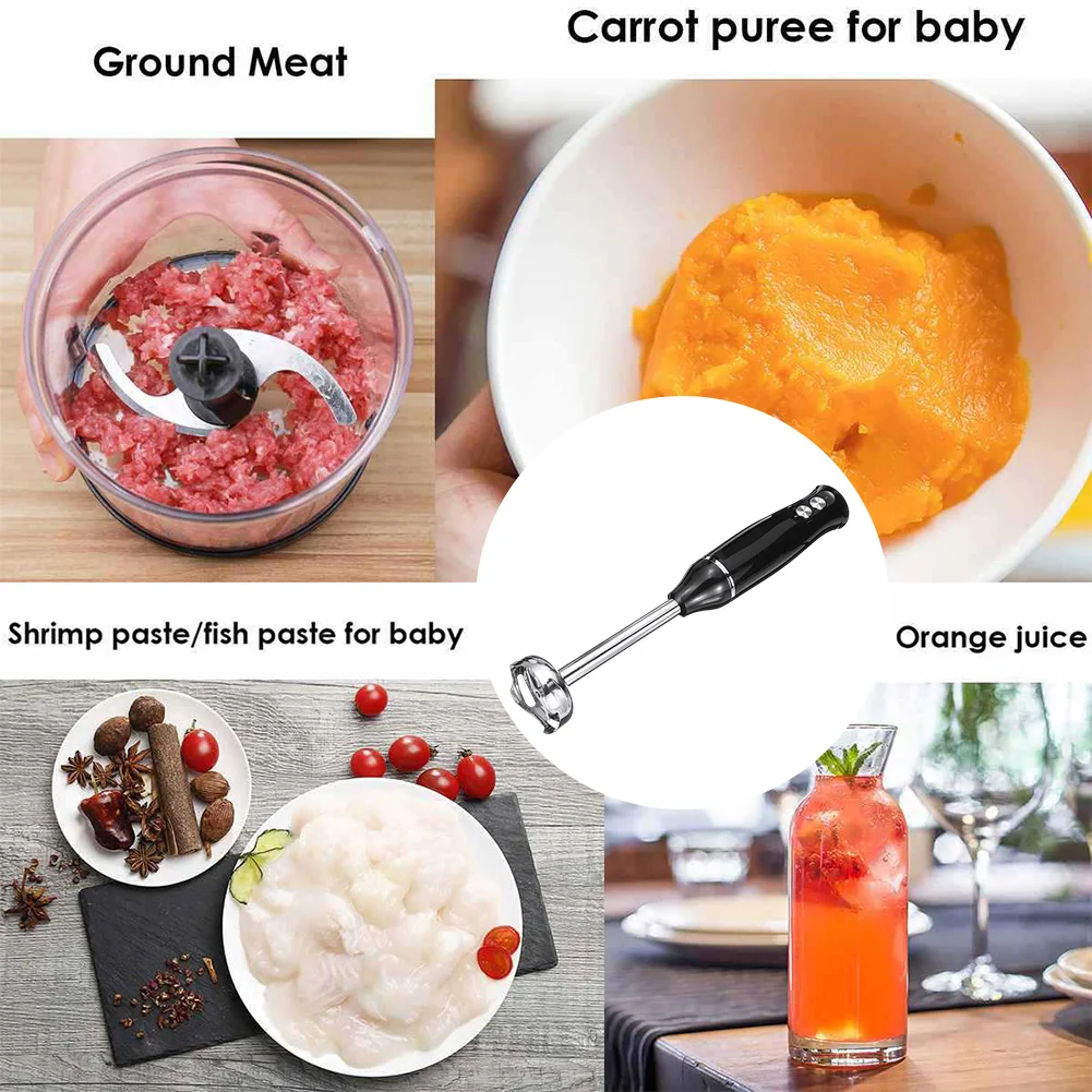 خلاط غمر محمول بقدرة 500 وات، 2 سرعة المزيج، 4 في 1، مجموعة خلاط يدوية، عصارة خفق، مجموعة خلاط يدوي كهربائي