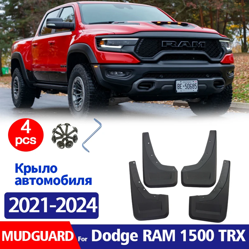 Front Rear 4pcs FOR DODGE RAM 1500 TRX 2021 2022 2023 2024 Mudguard Fender Mud Flap Guards Splash Mudflaps Car Accessories