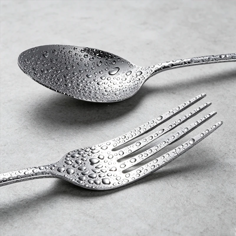 2/4/6pcs1010 Stainless Steel Spoon Fork Set, Simple and Beautiful, Dishwasher Safe and Necessary for Every Household. view 3