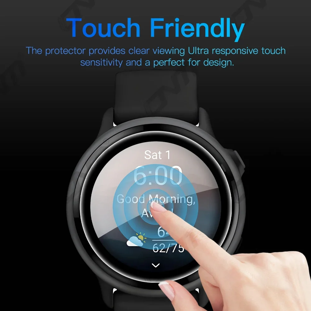 Film Perlindungan 3D untuk Pelindung Layar Garmin VivoActive 6, Cakupan Penuh 99% HD Kejelasan Antigores Aksesori Bebas Gelembung
