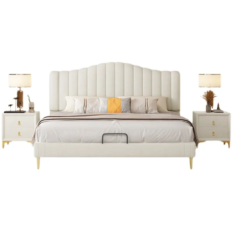 

Light Luxury French Double Bed Wedding Design Fashionable High Quality Bed Full Body Reading Cama De Casal Living Room Furniture