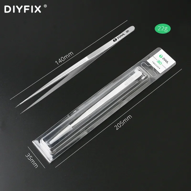DIYFIX 2UUL TW01 Hand Finish 3D Straight Head Tweezer For Motherboard Flying Wire Spot Welding Precise Repair Tools - Image 6