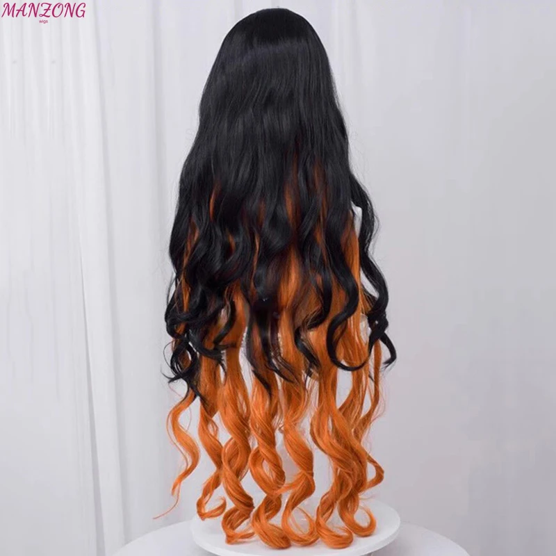 Kamado Nezuko Wigs Anime Nezuko Cosplay  Long Heat Resistant Synthetic Hair Cosplay Wig