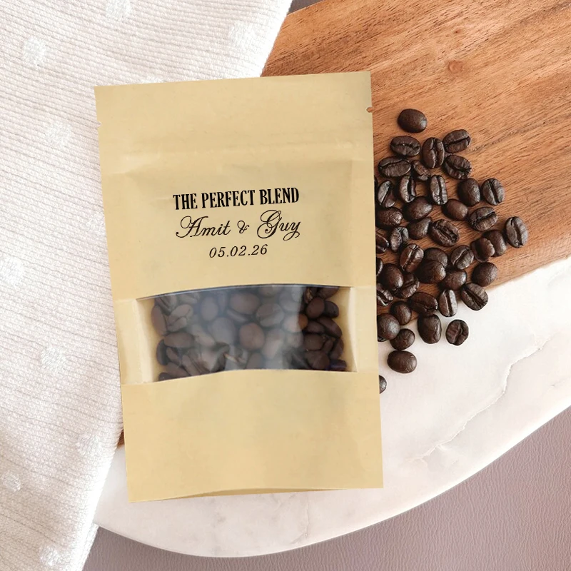 

30PCS Personalized Coffee Bags, Custom Coffee Pouch for Wedding Favors for Guests, Wedding Favour Bags - COFFEE NOT INCLUDED