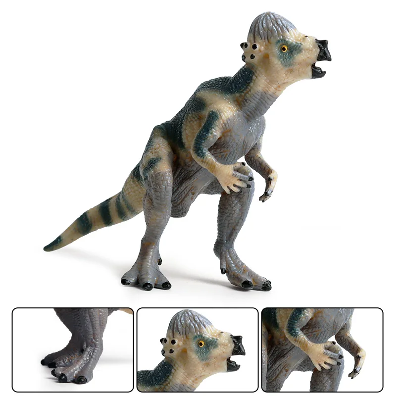 Kolobok 11x4.5x8.5cm Jurassic Dinosaur Pachycephalosaurus Action Figures Animal Model PVC High Quality Collection Kid Gift Toy