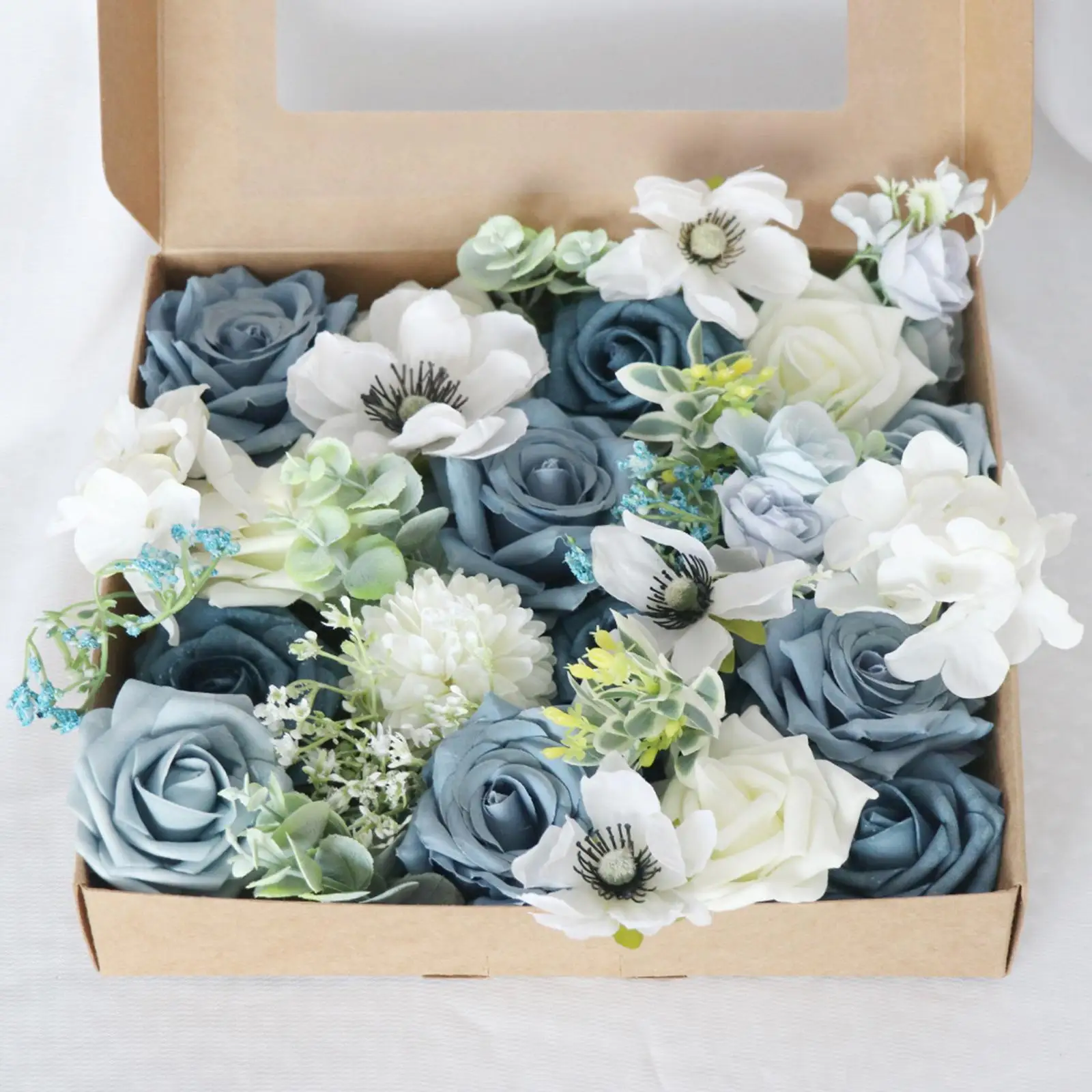 Artificial Flowers Combo Box Set Rose Kissing Balls for DIY Wedding Bouquets Flower Arrangements Party Centerpieces Decoration