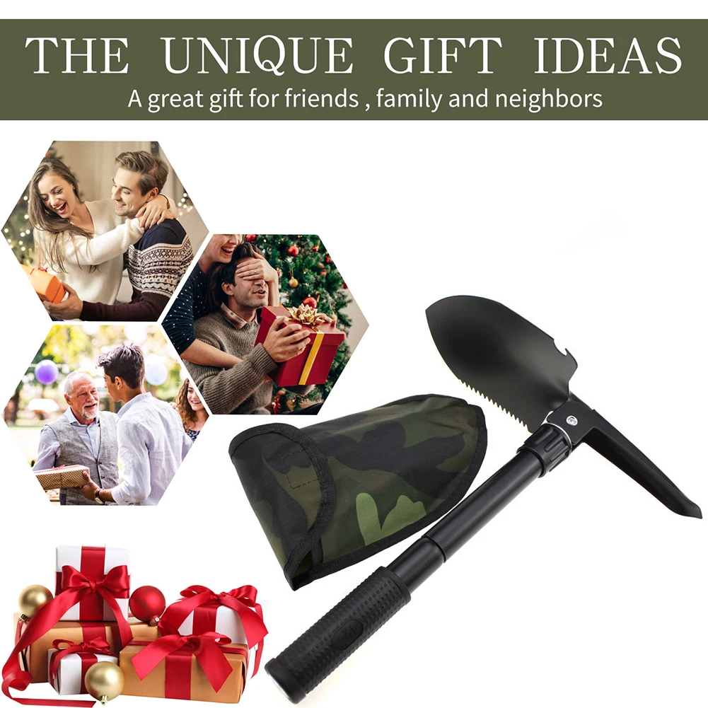 Folding Multifunctional Camping Shovel Kit, Portable Garden Spade with Weeding Pick, Emergency Outdoor Tool
