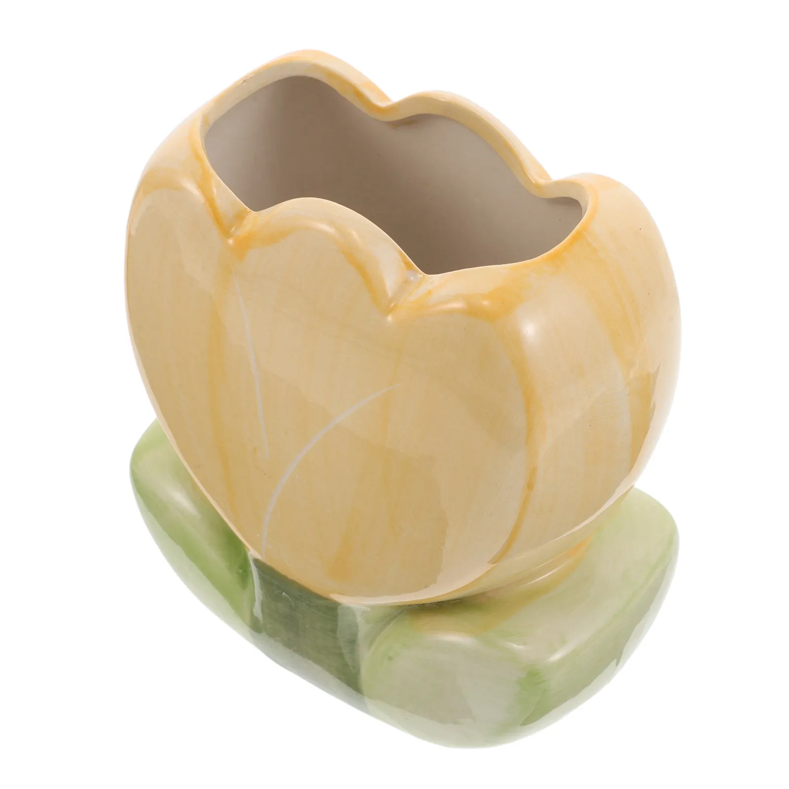 Tulip Shape Pen Holder Cute Ceramic Pencil Organizer for Desk Desktop Pen Cup Holder Office Desk Accessories Aesthetic