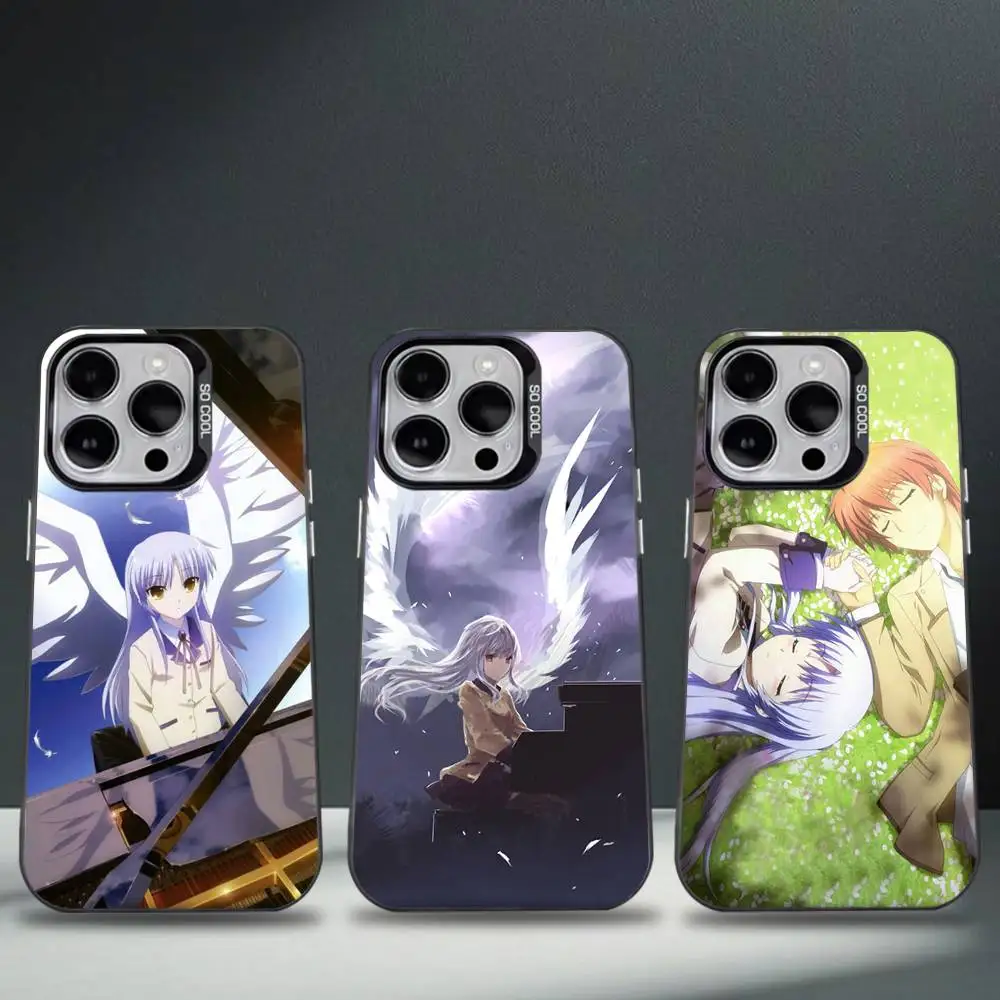 

Angel Beats! Phone Case For iPhone 16,15,14,13,12,11,8,7,Pro,Max,Plus,Mini,XS,SE Anti Fall Black Matte Hard