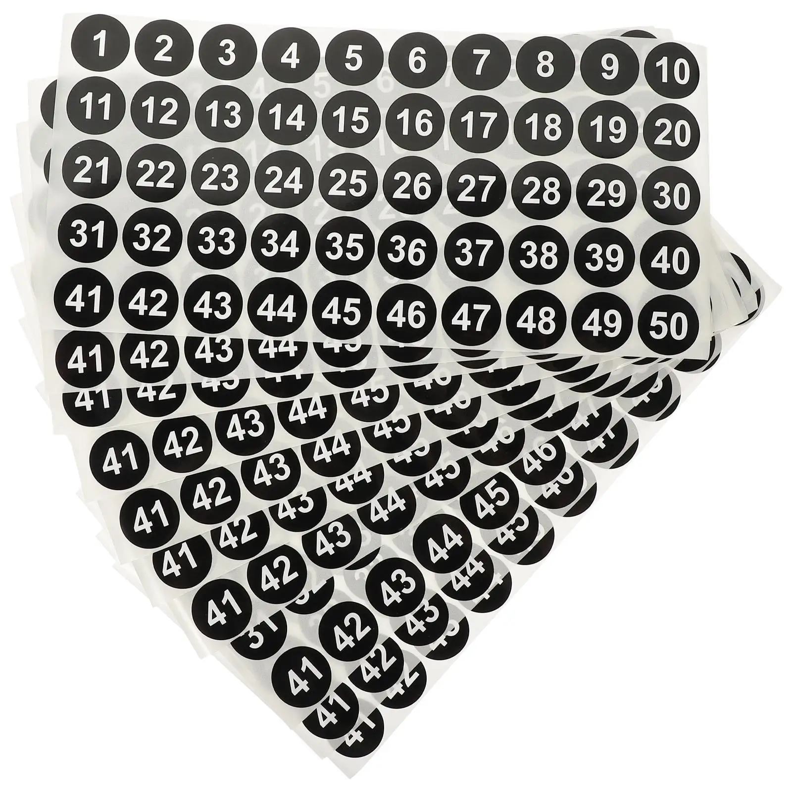 

10 Sheets Numbered Stickers 2 54cm Black White Adhesive Round Labels for Classification Office Storage Tags Folder