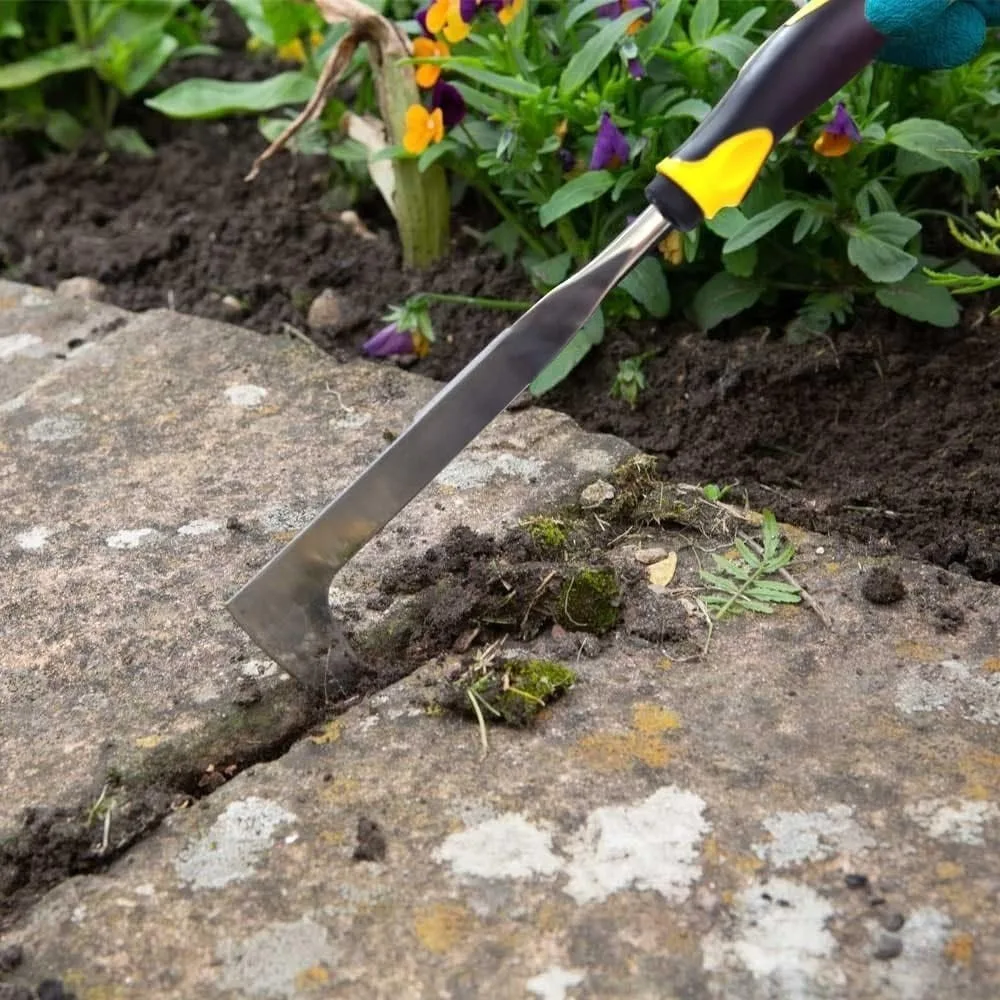 Stainles Steel Courtyard Crack Weeding Tool Easy Lawn Maintenance Lawn Mower Blade Courtyard Crack Weeding Tool Ergonomic Handle