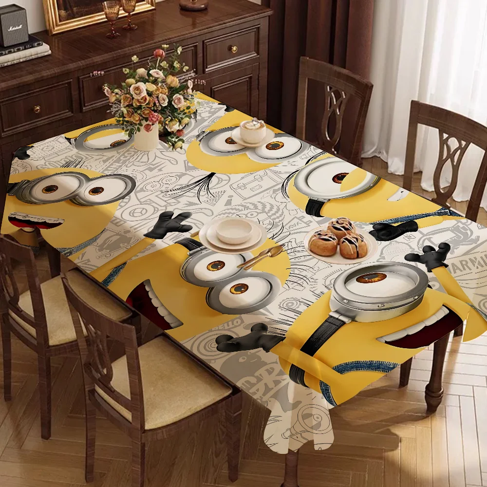 

Cartoon L-Lovely Cute M-Minions Washable TableCloth For Wedding Party Dining Banquet Decoration Luxuriou Table Protector Cloth