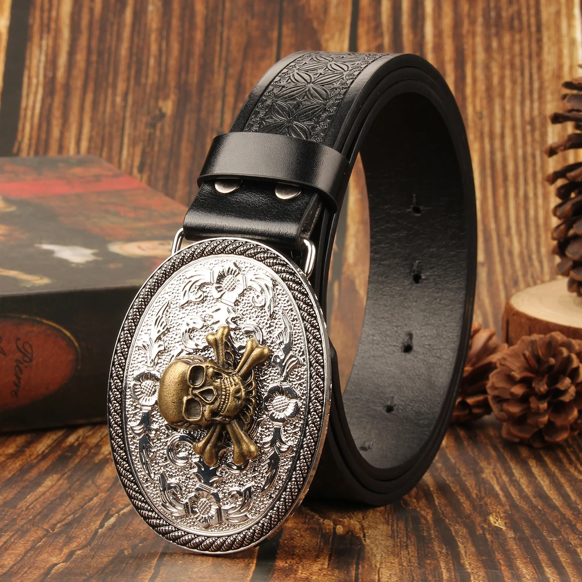 العلامة التجارية الفاخرة الرجال الغربية الدنيم حزام الجمجمة مجلس مشبك الشباب خمر عادية تنوعا حزام الجينز حزام للرجال الملحقات