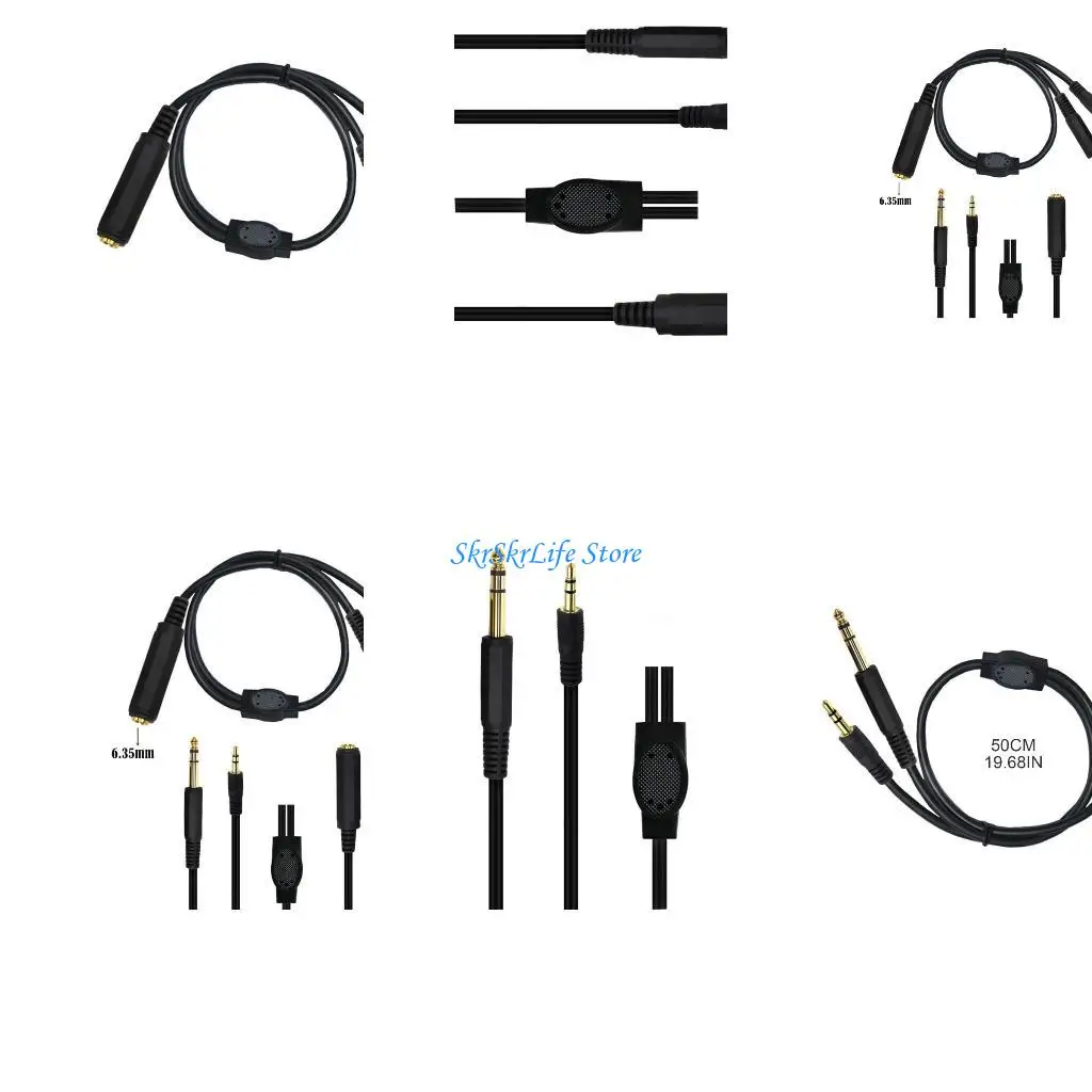 

E65E Professional 1/4" Female to 1/4" Male+ 1/8" Male Cable Y Splitter