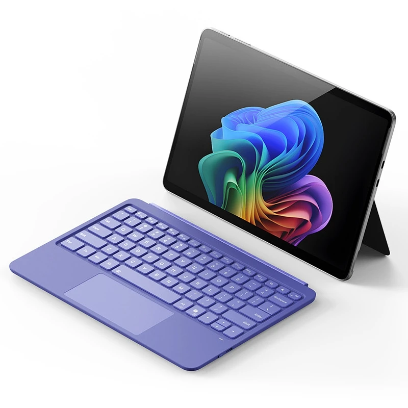 لوحة مفاتيح بلوتوث مغناطيسية لغطاء لوحة المفاتيح Surface Pro مقاس 12 بوصة مع لوحة التتبع وإضاءة خلفية