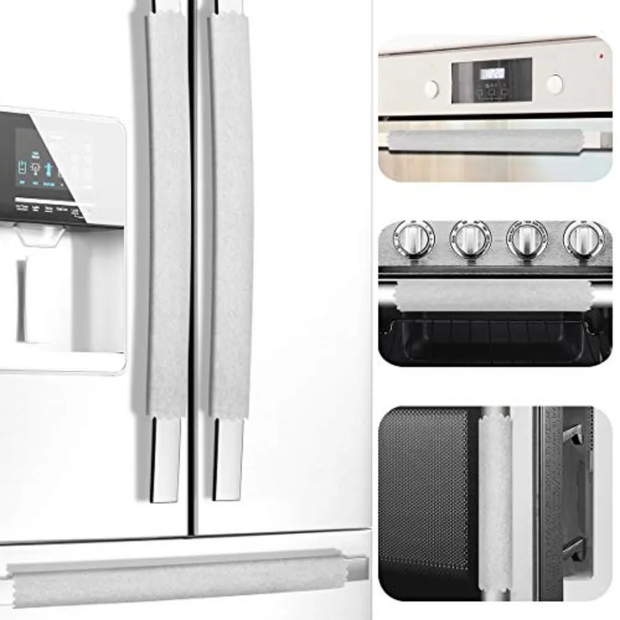 Refrigerator Door Handle Covers, Set of 6, Sleek and Form-Fitting, Keep Your Kitchen Appliance Clean from Smudges, Drips, Food