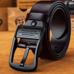 Neuer Luxusgürtel für Männer Ledergürtel von Plutonium Hochwertige Metallschnalle Berühmter Markendesignergürtel für Jeans Plus Size 10 Hauptverkauf Lederstreifen - №1