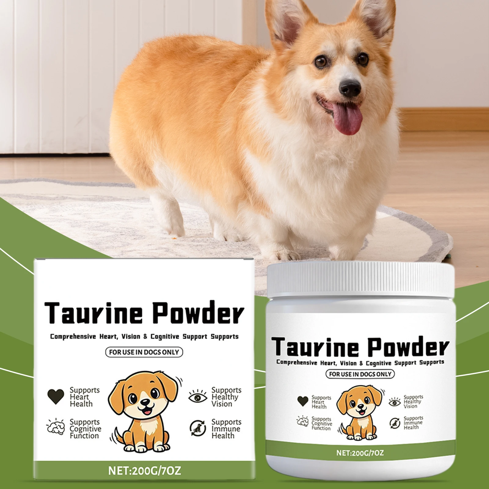 1/2PCS Dog Taurine Powder For Heart Health Supplement Supports Health Heart & Sharp-Vision Gentle Formulas Best Taurine Powder