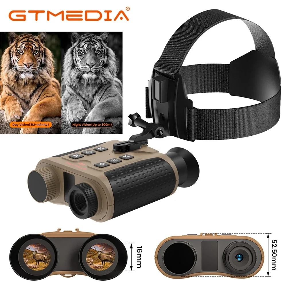 4K Night Vision Binoculars for Adults, 32GB Memory Card 8X Digital Zoom 2000mAh Rechargeable Gear for Hunting & Camping, Infrared Vision Night Goggle, Gifts for Men Husband Dad