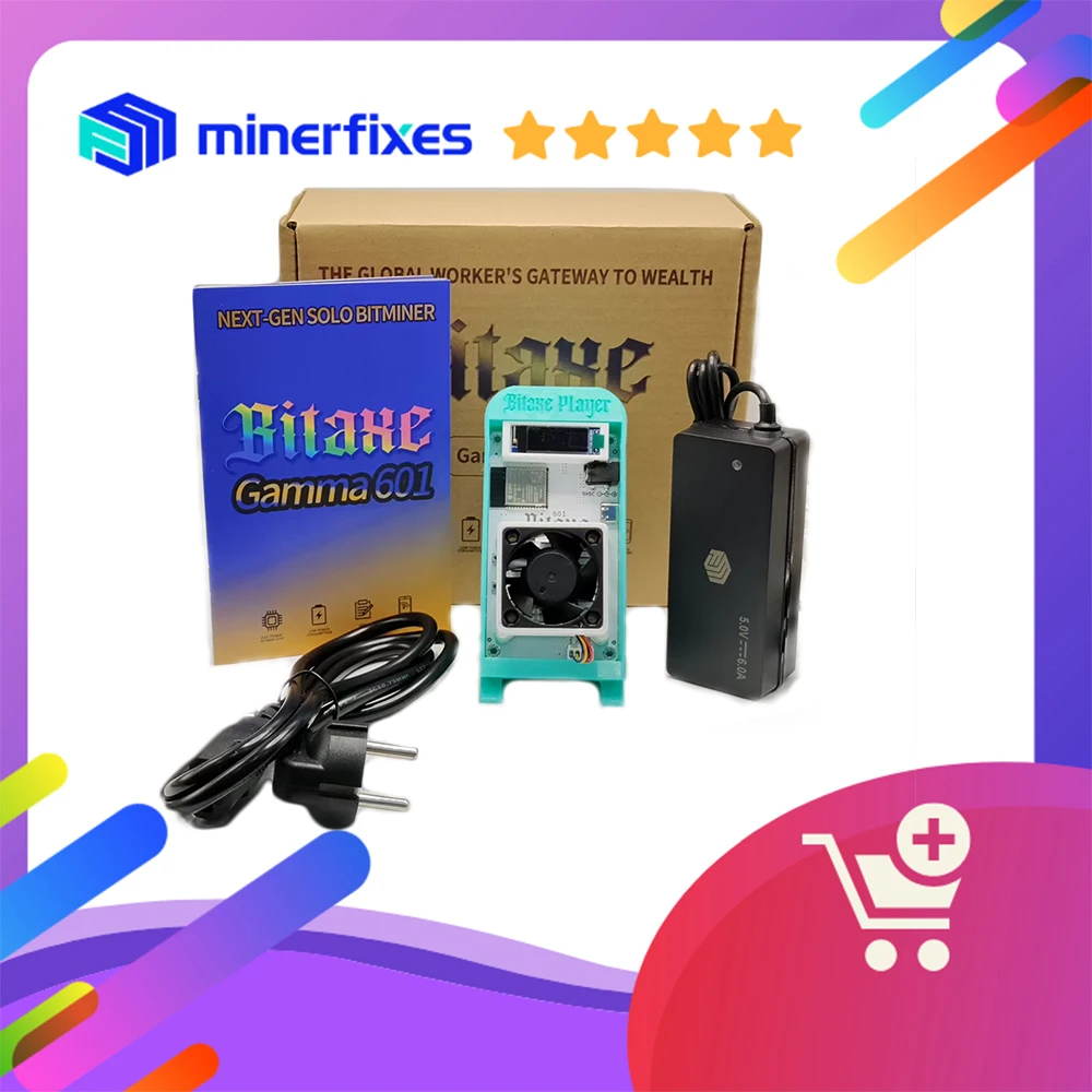 أخبار Bitaxe Gamma 601 Solo Miner 1.2TH/S BM1370 Asic Chip 18W من Antminer S21 Pro Bitcoin BTC Miner مع قابس الاتحاد الأوروبي