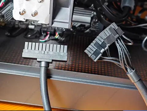 24PIN 메인 보드 모듈 케이블, 직선형, 슈퍼 소프트 엠보싱 케이블, 풀 모듈 원라인 전원 공급 케이블