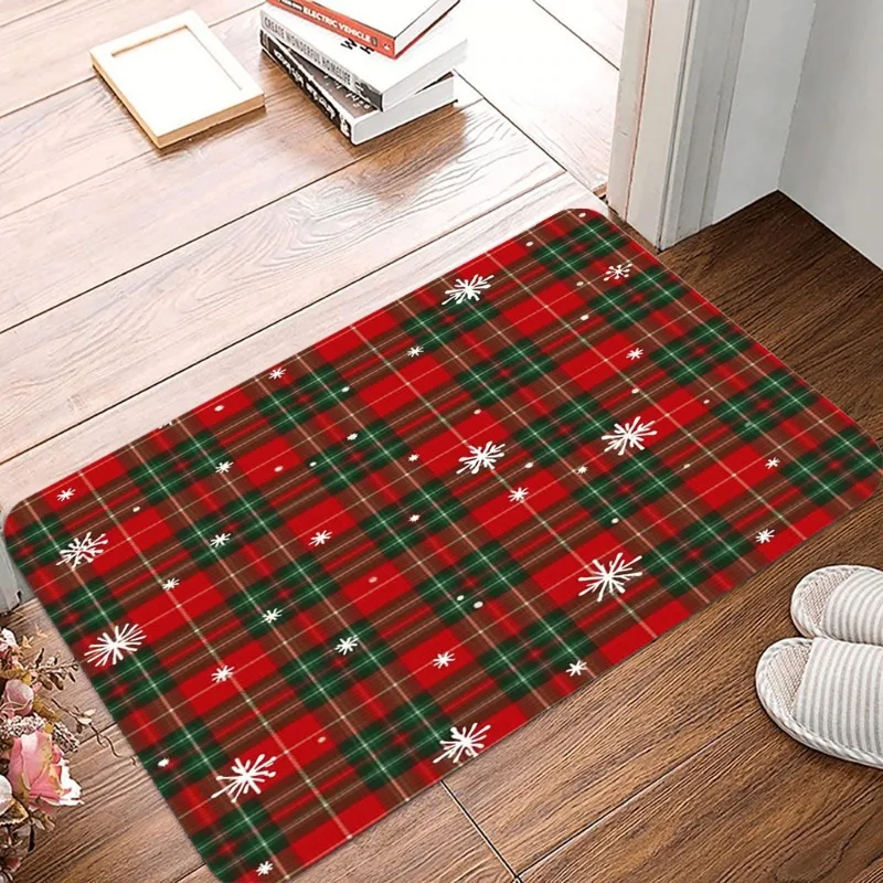 Christmas Elements Non-Slip Waterproof Doormat Easy Clean Entrance Floor Mat Home Decor Durable Minimalism Fashion and Beautiful