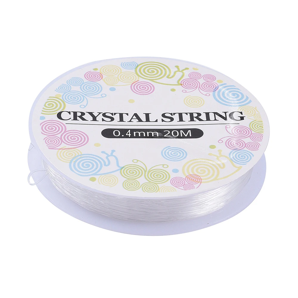 1roll Elastic  Thread Stretchy String Bead Cord for Beaded Jewelry Making Clear 0.4mm about 21.87 yards(20m)/roll