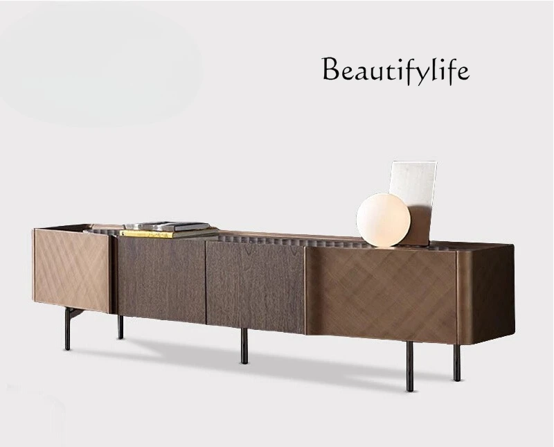 

Italian light luxury TV cabinet combined storage solid wood drawer TV cabinet post-modern living room furniture