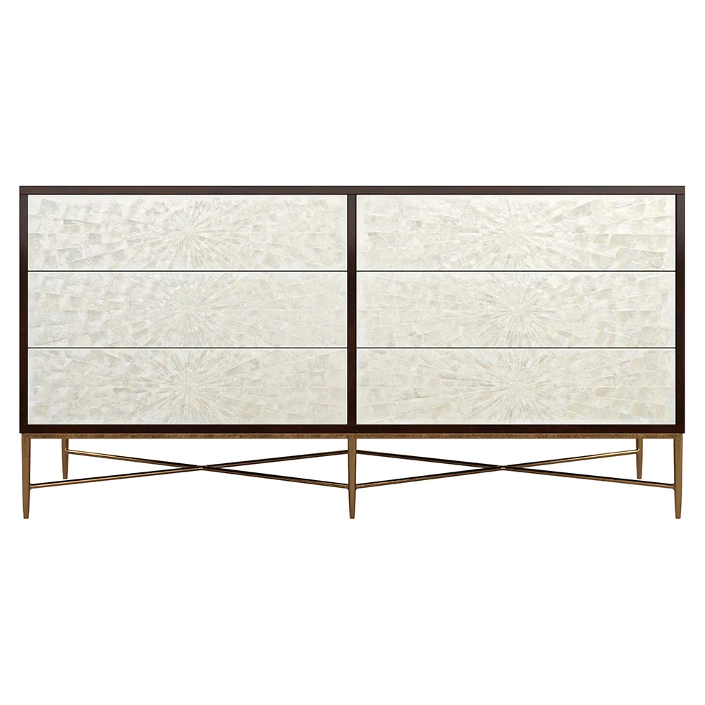 

*Modern Bedroom Furniture Chest of Wood Drawer Dresser with 6 Shell Drawers