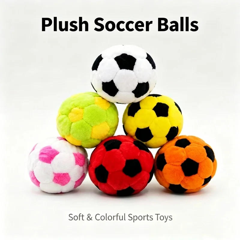 7cm 6 Colors Plush Football Dog Toy Soft Stuffed Soccer Ball For Interactive Play Durable Chew Ball For Indoor Cats Dogs