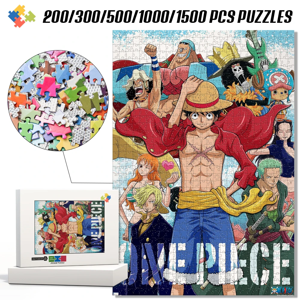 Hot Sale Anime One Piece Jigsaw Puzzles Diy Handmade Games Cartoon Poster Puzzle Educational Stress Relief Toys Home Decoration