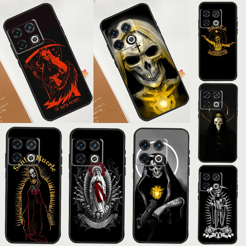 Preto arte escura la santa muerte capa para oneplus 13r 13 12 12r 11 10 pro 8t 10t oneplus nord 4 ce 2 3 lite n10 n20 n30 caso