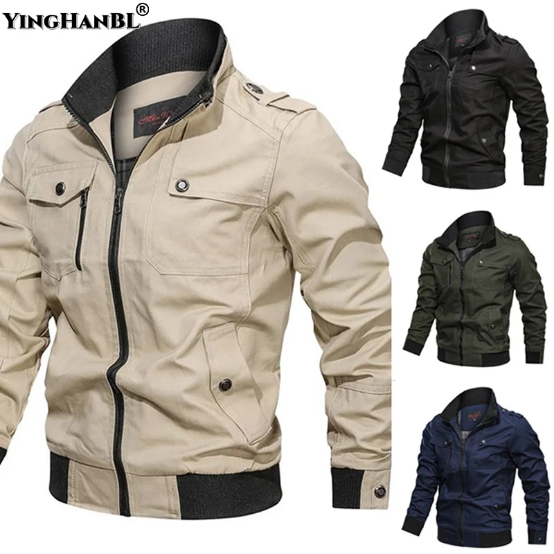 

2024 Fashion Slim Bomber Windbreaker Jackets Coat Spring Autumn New Jacket Men Army Mens Clothing Tactics Military Casual Cotton