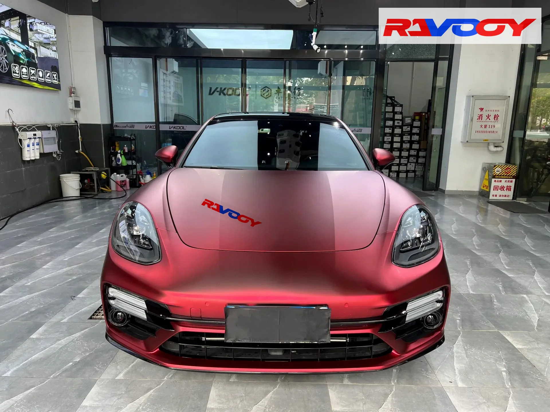 Matte gemstone red self-adhesive car modification sticker made of durable aluminum foil and platinum vinyl film