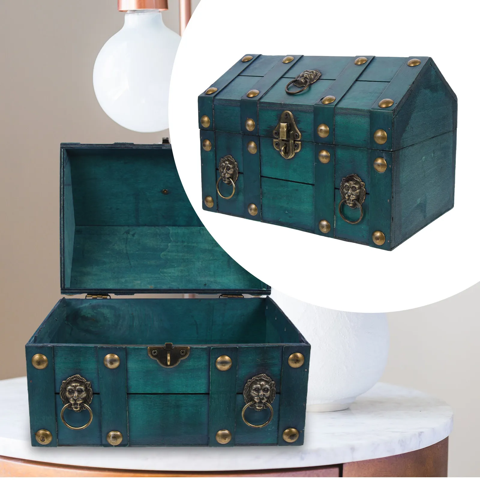 

Деревянная шкатулка для украшений в ретро-винтажном стиле, настольный декор, органайзер для хранения серег, ожерелий, браслетов, цепочек на ногу, кулонов, памятных вещей