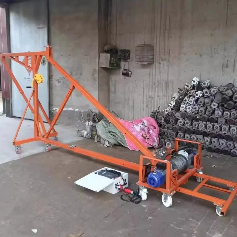 0.5ton to 1Ton Foldable Stretch Shop Crane 220V Mobile Door Pick and Carry Crane for Building for Building Glass Door Elevator