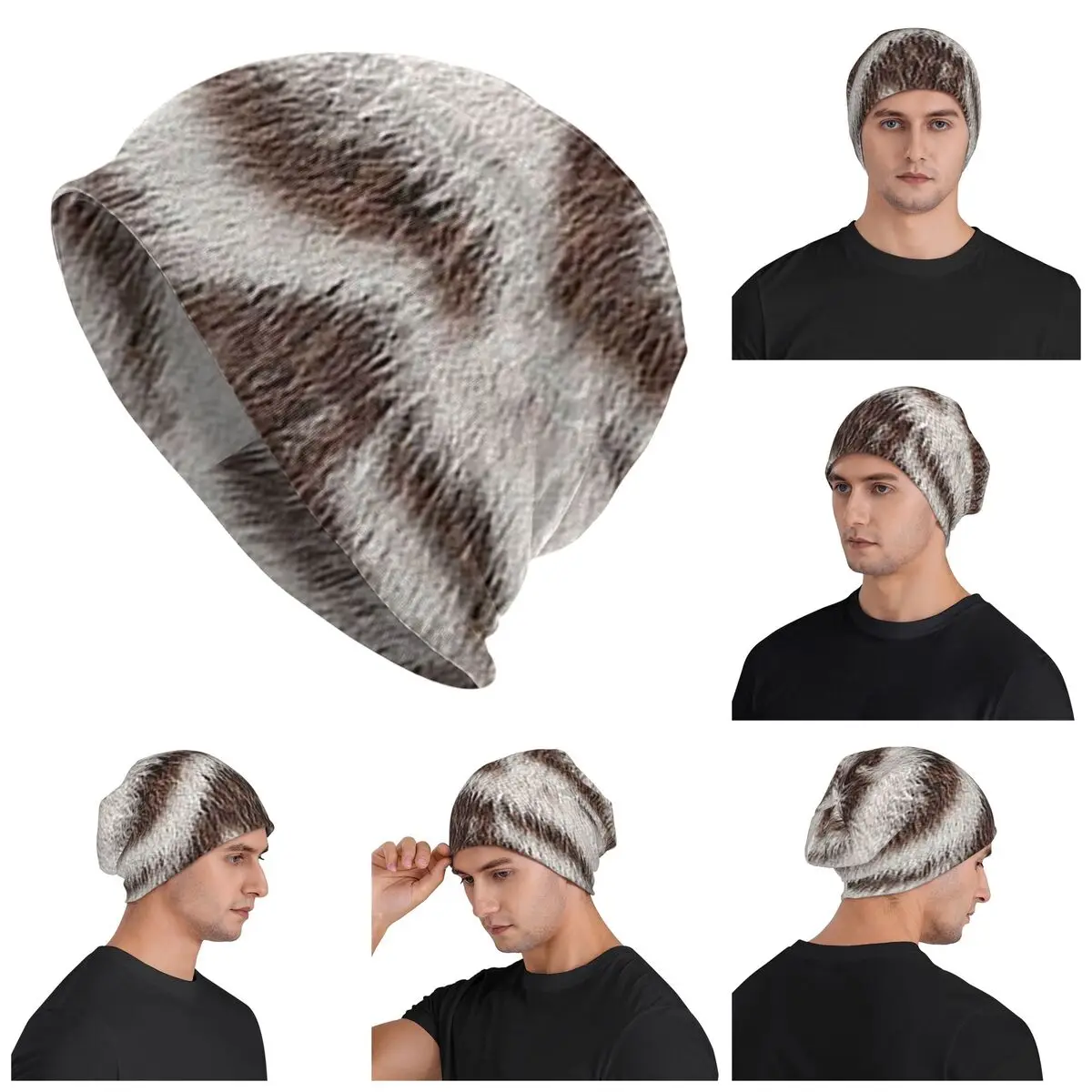 

Кожа животного с тигровым дизайном, унисекс, шапки для взрослых, вязаная шапка, теплая шапка в стиле хип-хоп, осенне-зимняя уличная шапка Skullies