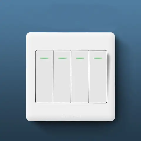 1/2/3/4-gångs väggströmbrytare med lysrörsindikatorlampa 1-vägs knapp på/av tryckknappar vägglampsbrytarpanel 4 stilar 10 best sales knapplampa - №8