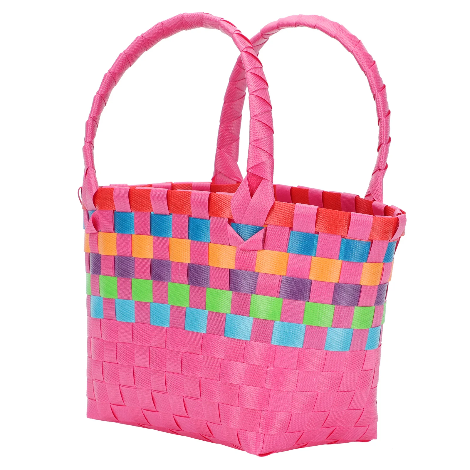 

Colorful Plastic Small Basket Retro Multifunctional Storage Holder For Snacks Food Bread Fruits Vegetables Shopping Beach Mini