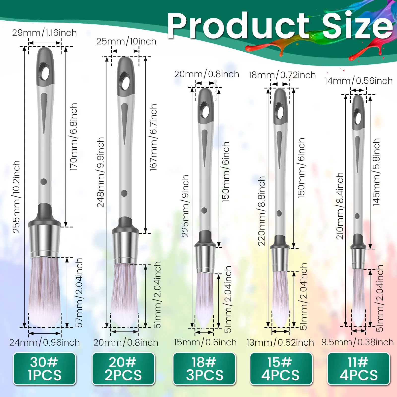 5/7/14Pcs Small Paint Brushes Set Multiple Sizes Fine Drawing Tapered Tip Trim Paint Brushes Precise Control Edge Painting Tools