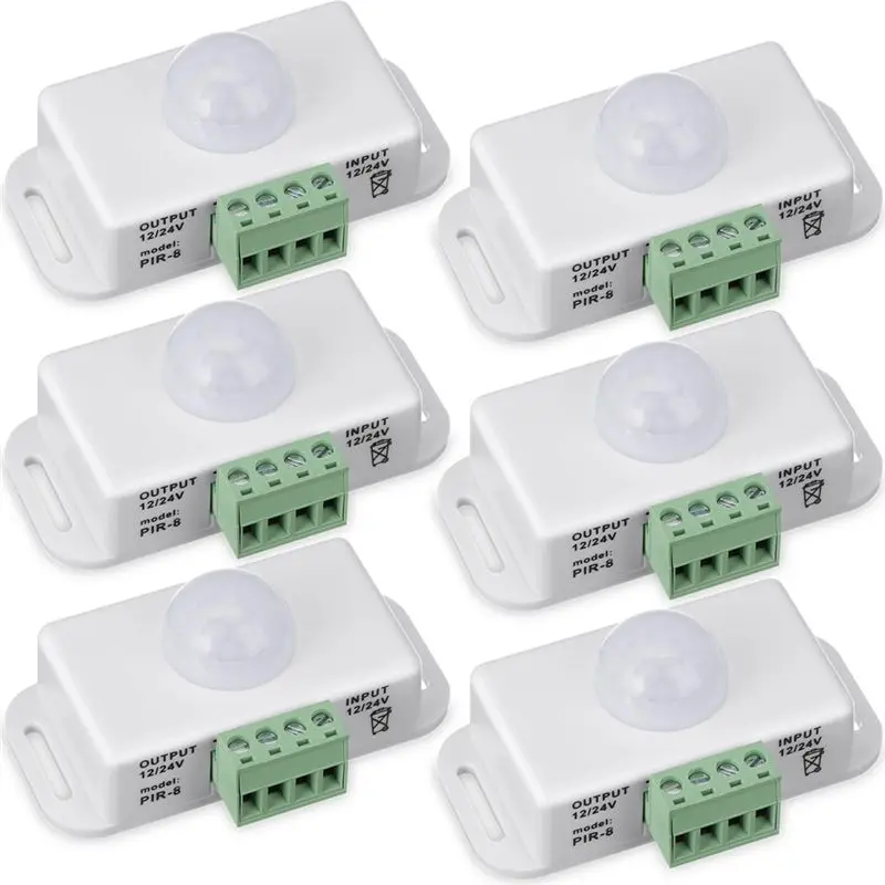 y22a-6-パック-12v-24v-pir-センサー-led-モーションセンサー-モーション検出器-ライトスイッチ-本体赤外線感知-モーションタイミング機能