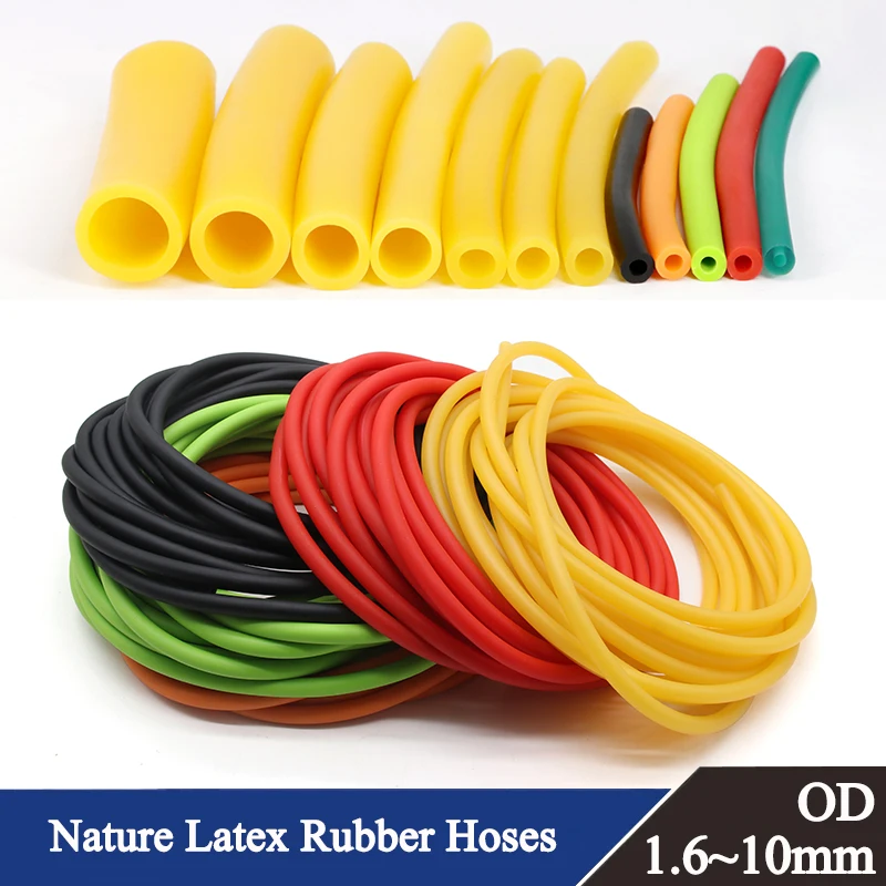 

1~10M Nature Latex Rubber Hoses IDxOD 1.6~10mm Multi-colors High Resilient Surgical Medical Tube Slingshot Catapult Elastic Band