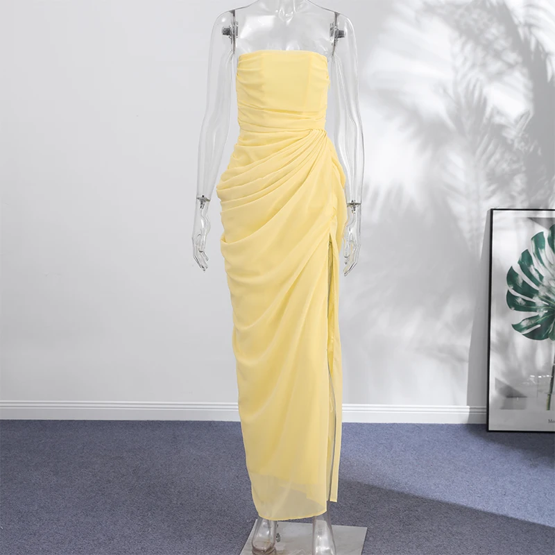 Feder Gestrickte Lange Kleider Casual Solide Rundhals Ärmel Schlinge Weibliche Maxi Kleid Sexy Hüfte Paket Urlaub Dame Vestidos – Detail 11
