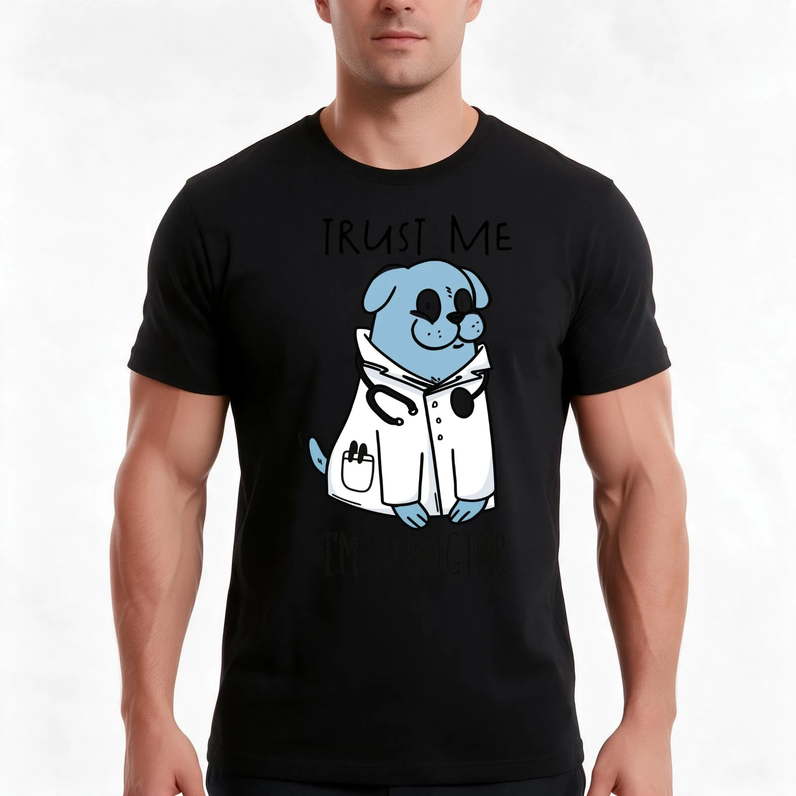 Copy of Trust me im a dogtor,funny dog doctor T-Shirt, Summer Casual Cotton Tee, Oversized Streetwear Tops, Unisex Men Women