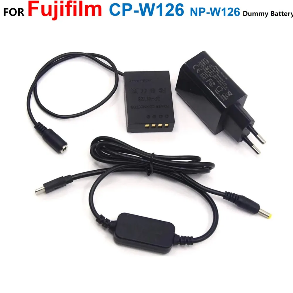 

CP-W126 NP-W126 Dummy Battery+USB Type-C Cable+Charger For Fujifilm X-A2 A3 X-E2s X-Pro2 T20 T10 X-T30 X-T1 T2 X-T3 E3 Camera